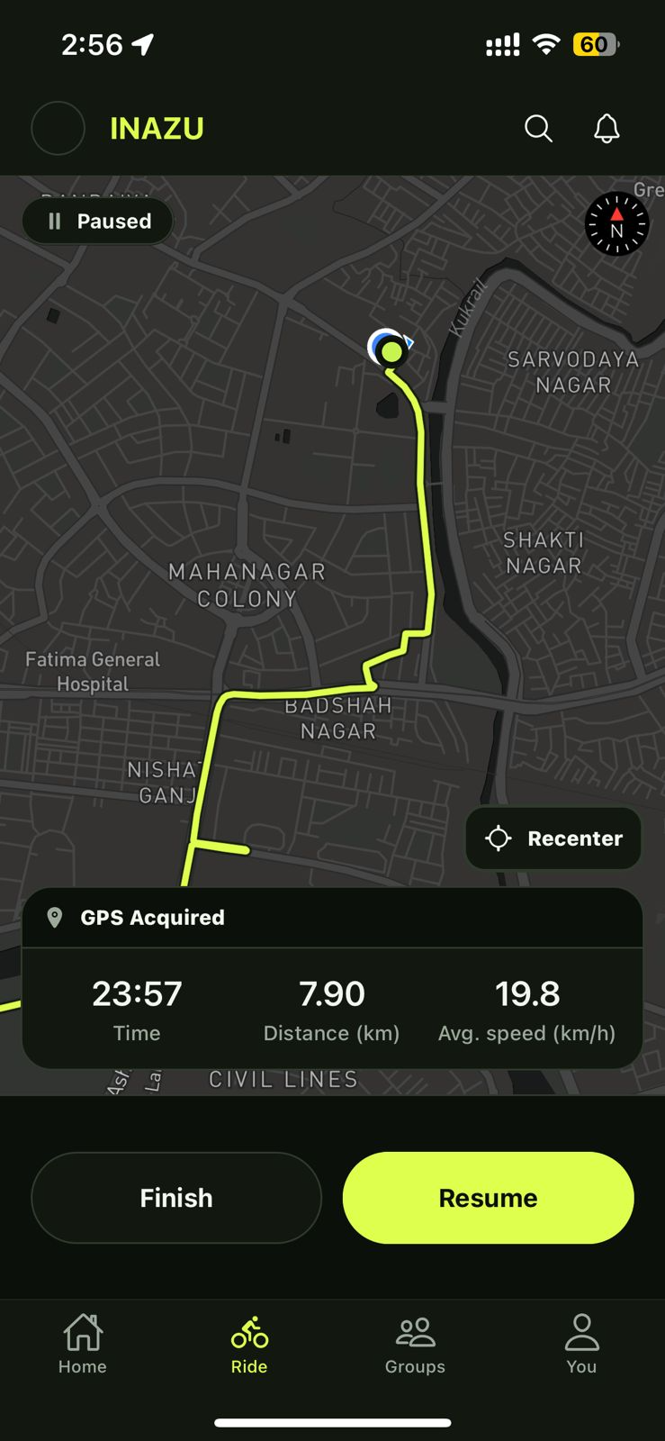 Stylized performance route visualization